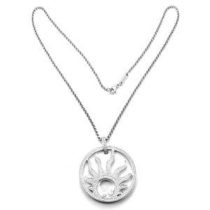 Authentic! Chopard Happy Diamond Sun 18K White Gold Pendant Necklace